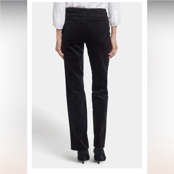 NYDJ The Marilyn Straight-Leg Velvet Jeans Size 12 in Black Inseam 32” - Picture 12 of 16